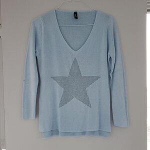 Light Blue Sweater with Star Design